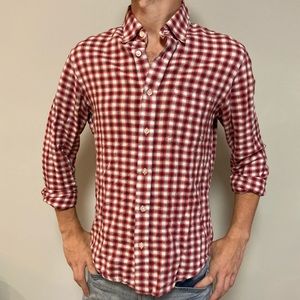 Banana Republic red plaid button-down shirt